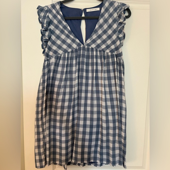 Blue checkered dress - size S - Picture 1 of 4
